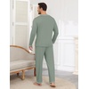 image:imageEkouaer Mens Long Sleeve TShirt Pajama Set Soft 2 Piece Lounge Set  Lightweight Long Sleeve Shirts and Bottoms Soft Comfy Sleep Sets2 Pieces LoungewearCrew NeckSage Green