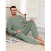 image:imageEkouaer Mens Long Sleeve TShirt Pajama Set Soft 2 Piece Lounge Set  Lightweight Long Sleeve Shirts and Bottoms Soft Comfy Sleep Sets2 Pieces LoungewearCrew NeckSage Green