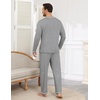 image:imageEkouaer Mens Long Sleeve TShirt Pajama Set Soft 2 Piece Lounge Set  Lightweight Long Sleeve Shirts and Bottoms Soft Comfy Sleep Sets2 Pieces LoungewearCrew NeckLight Grey