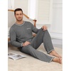 image:imageEkouaer Mens Long Sleeve TShirt Pajama Set Soft 2 Piece Lounge Set  Lightweight Long Sleeve Shirts and Bottoms Soft Comfy Sleep Sets2 Pieces LoungewearCrew NeckDark Dray