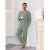image:imageEkouaer Mens Long Sleeve TShirt Pajama Set Soft 2 Piece Lounge Set  Lightweight Long Sleeve Shirts and Bottoms Soft Comfy Sleep Sets2 Pieces LoungewearCrew NeckSage Green