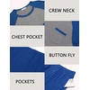 image:imageEkouaer Mens Pajamas Set Bamboo Viscose Short Sleeve Pjs Sets  Soft Moisture Wicking Lightweight Summer Button Fly Sleepwear with Pockets for lounging at home Running ReadingBlue Grey