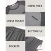 image:imageEkouaer Mens Pajamas Set Bamboo Viscose Short Sleeve Pjs Sets  Soft Moisture Wicking Lightweight Summer Button Fly Sleepwear with Pockets for lounging at home Running ReadingGrey