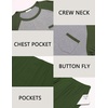 image:imageEkouaer Mens Pajamas Set Bamboo Viscose Short Sleeve Pjs Sets  Soft Moisture Wicking Lightweight Summer Button Fly Sleepwear with Pockets for lounging at home Running ReadingGreen Grey
