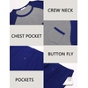 image:imageEkouaer Mens Pajamas Set Bamboo Viscose Short Sleeve Pjs Sets  Soft Moisture Wicking Lightweight Summer Button Fly Sleepwear with Pockets for lounging at home Running ReadingNavy Grey
