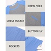 image:imageEkouaer Mens Pajamas Set Bamboo Viscose Short Sleeve Pjs Sets  Soft Moisture Wicking Lightweight Summer Button Fly Sleepwear with Pockets for lounging at home Running ReadingLight Blue Grey