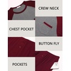 image:imageEkouaer Mens Pajamas Set Bamboo Viscose Short Sleeve Pjs Sets  Soft Moisture Wicking Lightweight Summer Button Fly Sleepwear with Pockets for lounging at home Running ReadingRed Grey