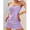 image:imageEkouaer Womens Cami Pajama Sets 2 Piece Ribbed Knit PJs  Sleeveless Soft loungewear great choice for weddings bridal parties honeymoons and any romantic occasionsLilac