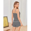 image:imageEkouaer Womens Cami Pajama Sets 2 Piece Ribbed Knit PJs  Sleeveless Soft loungewear great choice for weddings bridal parties honeymoons and any romantic occasionsLight Grey