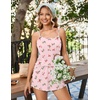 image:imageEkouaer Womens Cami Pajama Sets 2 Piece Ribbed Knit PJs  Sleeveless Soft loungewear great choice for weddings bridal parties honeymoons and any romantic occasionsPink Flowers