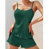 image:imageEkouaer Womens Cami Pajama Sets 2 Piece Ribbed Knit PJs  Sleeveless Soft loungewear great choice for weddings bridal parties honeymoons and any romantic occasionsBright Green