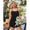 image:imageEkouaer Womens Cami Pajama Sets 2 Piece Ribbed Knit PJs  Sleeveless Soft loungewear great choice for weddings bridal parties honeymoons and any romantic occasionsBlack