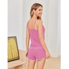 image:imageEkouaer Womens Cami Pajama Sets 2 Piece Ribbed Knit PJs  Sleeveless Soft loungewear great choice for weddings bridal parties honeymoons and any romantic occasionsPink