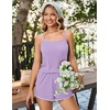 image:imageEkouaer Womens Cami Pajama Sets 2 Piece Ribbed Knit PJs  Sleeveless Soft loungewear great choice for weddings bridal parties honeymoons and any romantic occasionsLilac