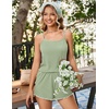 image:imageEkouaer Womens Cami Pajama Sets 2 Piece Ribbed Knit PJs  Sleeveless Soft loungewear great choice for weddings bridal parties honeymoons and any romantic occasionsLight Green