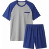 image:imageEkouaer Mens Pajamas Set Bamboo Viscose Short Sleeve Pjs Sets  Soft Moisture Wicking Lightweight Summer Button Fly Sleepwear with Pockets for lounging at home Running ReadingNavy Grey