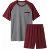 image:imageEkouaer Mens Pajamas Set Bamboo Viscose Short Sleeve Pjs Sets  Soft Moisture Wicking Lightweight Summer Button Fly Sleepwear with Pockets for lounging at home Running ReadingRed Grey