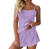 image:imageEkouaer Womens Cami Pajama Sets 2 Piece Ribbed Knit PJs  Sleeveless Soft loungewear great choice for weddings bridal parties honeymoons and any romantic occasionsLilac