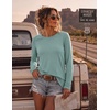 image:imageEkouaer Womens Casual Shirts Long Sleeve Tops Thermal Tshirts Fall Clothes  Crewneck Breathable Comfort Lightweight Workout Basic Tees Solid or Graphic Tshirts 2026 Fashion OutfitCadet Blue