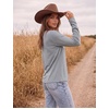 image:imageEkouaer Womens Casual Shirts Long Sleeve Tops Thermal Tshirts Fall Clothes  Crewneck Breathable Comfort Lightweight Workout Basic Tees Solid or Graphic Tshirts 2026 Fashion OutfitLight Grey