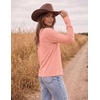 image:imageEkouaer Womens Casual Shirts Long Sleeve Tops Thermal Tshirts Fall Clothes  Crewneck Breathable Comfort Lightweight Workout Basic Tees Solid or Graphic Tshirts 2026 Fashion OutfitCoral
