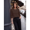 image:imageEkouaer Womens Casual Shirts Long Sleeve Tops Thermal Tshirts Fall Clothes  Crewneck Breathable Comfort Lightweight Workout Basic Tees Solid or Graphic Tshirts 2026 Fashion OutfitBrown