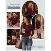 image:imageEkouaer Womens Casual Shirts Long Sleeve Tops Thermal Tshirts Fall Clothes  Crewneck Breathable Comfort Lightweight Workout Basic Tees Solid or Graphic Tshirts 2026 Fashion OutfitBurgundy