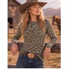 image:imageEkouaer Womens Casual Shirts Long Sleeve Tops Thermal Tshirts Fall Clothes  Crewneck Breathable Comfort Lightweight Workout Basic Tees Solid or Graphic Tshirts 2026 Fashion OutfitLeopard