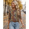 image:imageEkouaer Womens Casual Shirts Long Sleeve Tops Thermal Tshirts Fall Clothes  Crewneck Breathable Comfort Lightweight Workout Basic Tees Solid or Graphic Tshirts 2026 Fashion OutfitEthnic Print