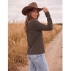 image:imageEkouaer Womens Casual Shirts Long Sleeve Tops Thermal Tshirts Fall Clothes  Crewneck Breathable Comfort Lightweight Workout Basic Tees Solid or Graphic Tshirts 2026 Fashion OutfitBrown