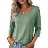 image:imageEkouaer 34 Sleeve Womens Tops Scoop Neck T Shirts 2026 Casual Basic Tees  Casual TopsCute Basic Tops Vacation OutfitsComfy Basic TeesLoose Fit Tops For AllSeason Daily Wearavailable in S3XLLight Green