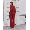 image:imageEkouaer 2 Piece Sets for Women 2026 Fall Lounge Sets Outfits O Neck Airport Travel Matching Sets Clothing SweatsuitsBurgundy