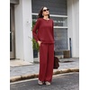 image:imageEkouaer 2 Piece Sets for Women 2026 Fall Lounge Sets Outfits O Neck Airport Travel Matching Sets Clothing SweatsuitsBurgundy