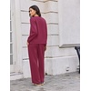 image:imageEkouaer 2 Piece Sets for Women 2026 Fall Lounge Sets Outfits O Neck Airport Travel Matching Sets Clothing SweatsuitsMagenta Purpl