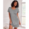 image:imageEkouaer 3 Pack Nightgowns for Women Short Sleeve Sleepshirt Night Shirts  Button Down Nightshirts Soft Pajama Dress Casual Sleepwear VNeck Sleep Dress Night Gowns for Sleep Home Daily Wear TravelBlackGreyPink
