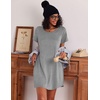 image:imageEkouaer 3 Pack Nightgowns for Women Short Sleeve Sleepshirt Night Shirts  Button Down Nightshirts Soft Pajama Dress Casual Sleepwear VNeck Sleep Dress Night Gowns for Sleep Home Daily Wear TravelBlackGreyPink
