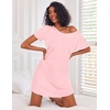 image:imageEkouaer 3 Pack Nightgowns for Women Short Sleeve Sleepshirt Night Shirts  Button Down Nightshirts Soft Pajama Dress Casual Sleepwear VNeck Sleep Dress Night Gowns for Sleep Home Daily Wear TravelBlackGreyPink