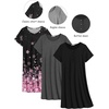 image:imageEkouaer 3 Pack Nightgowns for Women Short Sleeve Sleepshirt Night Shirts  Button Down Nightshirts Soft Pajama Dress Casual Sleepwear VNeck Sleep Dress Night Gowns for Sleep Home Daily Wear TravelBlackGreyPink Cherry Blossoms