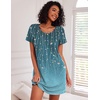 image:imageEkouaer 3 Pack Nightgowns for Women Short Sleeve Sleepshirt Night Shirts  Button Down Nightshirts Soft Pajama Dress Casual Sleepwear VNeck Sleep Dress Night Gowns for Sleep Home Daily Wear TravelBlackSparkling BranchesCherry Blossoms