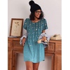 image:imageEkouaer 3 Pack Nightgowns for Women Short Sleeve Sleepshirt Night Shirts  Button Down Nightshirts Soft Pajama Dress Casual Sleepwear VNeck Sleep Dress Night Gowns for Sleep Home Daily Wear TravelBlackSparkling BranchesCherry Blossoms