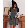 image:imageEkouaer 3 Pack Nightgowns for Women Short Sleeve Sleepshirt Night Shirts  Button Down Nightshirts Soft Pajama Dress Casual Sleepwear VNeck Sleep Dress Night Gowns for Sleep Home Daily Wear TravelBlackGreyLight Grey Coffee