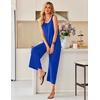 image:imageEkouaer Jumpsuits for Women Casual Summer Sleeveless Rompers Travel Outfits  Loose Fit Wide Leg Overalls Printed Baggy Rompers Vacation Cruise Beach Jumpers with PocketsRoyal Blue
