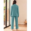 image:imageEkouaer Lounge Sets for Women 2 Piece Outfits 2026 Long Sleeve Top with PantsPeacock Blue