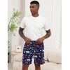 image:imageEkouaer Mens Pajama Shorts Soft Sleepwear Bottoms Pj Shorts with Pocket  Drawstring Elastic Waistband Sleep PantsSummerFallFunny PrintBeach Vacation OutfitGift For BirthdayAnniversaryHusbandNavy Blue Animal and Bear Tree