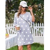 image:imageEkouaer Nightgowns for Women Bamboo Viscose Night Gown Plus Size Nightshirt  Cooling FabricOversized Sleep ShirtsHalf Sleeve Sleep DressSummer Short Night DressTShirt Dress for SleepLoungeBeachGrey White Stars