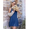 image:imageEkouaer Nightgowns for Women Bamboo Viscose Sleeveless Night Gown  Cooling Soft Breathable Lightweight Fabric Racerback Chemise Soft Sleepwear Tank Sleep Shirt Spaghetti Strap NightiesNavy