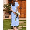 image:imageEkouaer Nightgowns for Women Cotton Long Night Gown Short Sleeve Nightdress  House Dress For Women With PocketsButton SleepshirtsLadies Summer SleepwearSoft Night DressVictorian SleepdressWhite Bird
