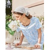 image:imageEkouaer Nightgowns for Women Cotton Long Night Gown Short Sleeve Nightdress  House Dress For Women With PocketsButton SleepshirtsLadies Summer SleepwearSoft Night DressVictorian SleepdressBlue White Florals