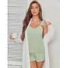 image:imageEkouaer Pajama for Women Set 2 Piece Lightweight Ruffle Pajamas  Soft Sexy Sleepwear Cami and Shorts Sleep Set Bridal Bridesmaid Pj SummerFall Sleep SetsLight Green