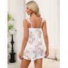 image:imageEkouaer Pajama for Women Set 2 Piece Lightweight Ruffle Pajamas  Soft Sexy Sleepwear Cami and Shorts Sleep Set Bridal Bridesmaid Pj SummerFall Sleep SetsWhite Flower